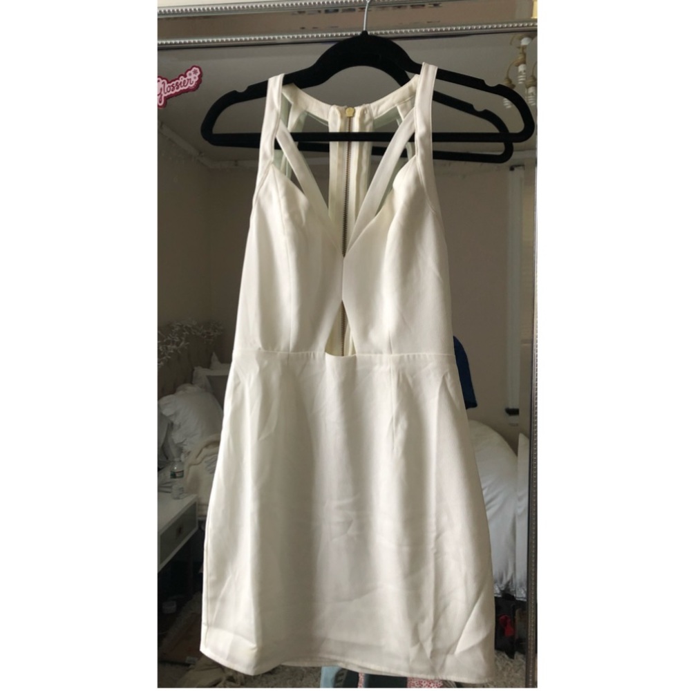 By the Way. White dress with cut outs